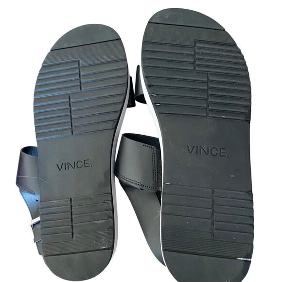 Vince Mana Platform Black White Leather Women's Sandals size 9 - Picture 8 of 10